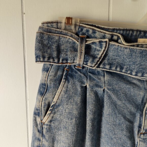 Sézane Austin Trousers High-waisted Ankle-length Blue Denim Jeans (Paperbag) - Picture 5 of 12